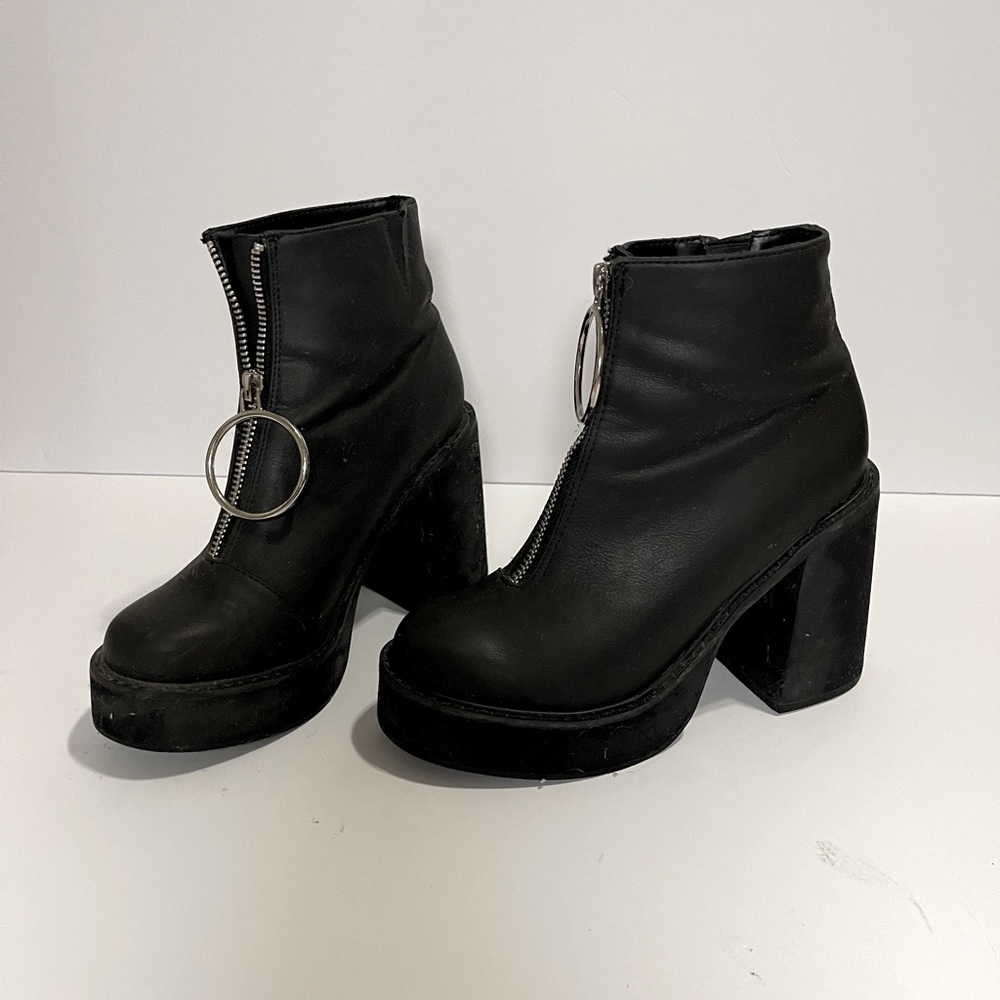 Black Platform Booties - image 3